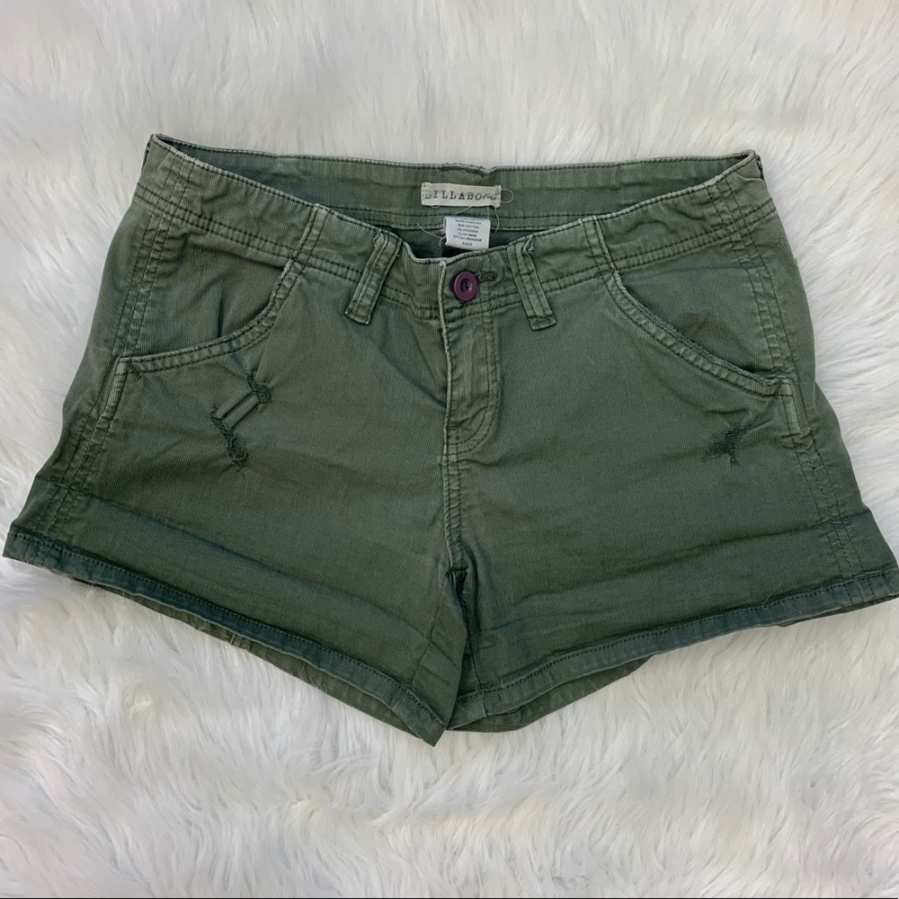 Billabong Army Green Distressed Shorts 5
